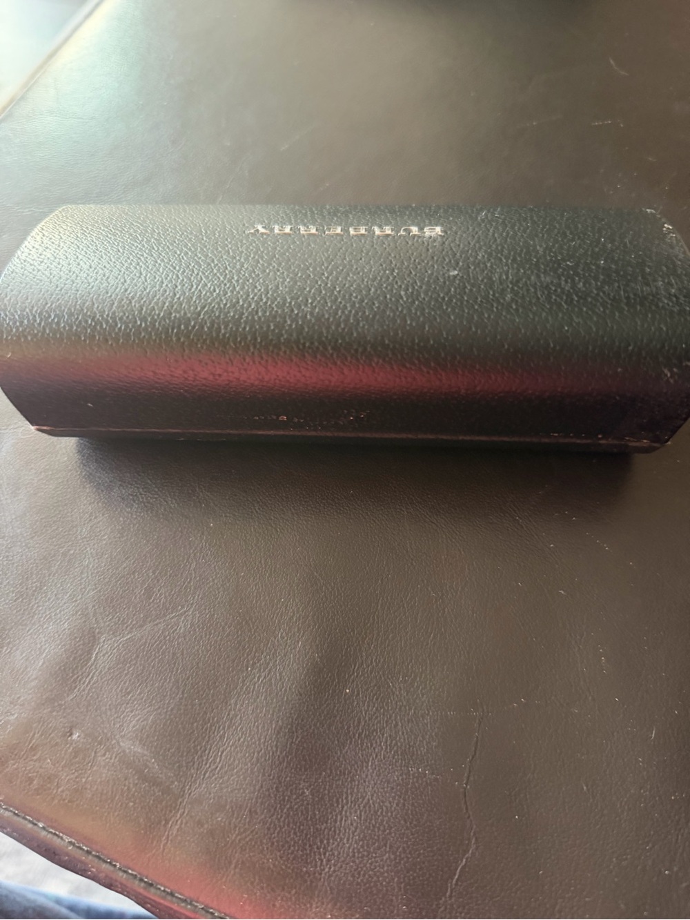 Burberry Black Leather Eyewear Case